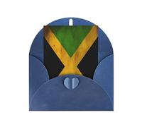 DLXW Cartes de remerciement vierges avec enveloppes invitant parents, amis, frères, sœurs, voisins, collègues, carte de vœux vieux drapeau jamaïcain