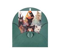 DLXW Cartes de remerciement vierges avec enveloppes invitant parents, amis, frères, sœurs, voisins, collègues, cartes de vœux loups et rennes