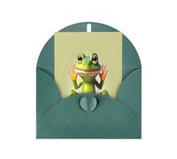 DLXW Cartes de remerciement vierges avec enveloppes invitant parents, amis, frères, sœurs, voisins, collègues, carte de vœux avec grenouille amusante faisant du yoga