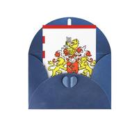 DLXW Cartes de remerciement vierges avec enveloppes invitant parents, amis, frères, sœurs, voisins, collègues, carte de vœux drapeau du Sénat de Brême