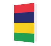 DLXW Cartes de remerciement vierges avec enveloppes invitant parents, amis, frères, sœurs, voisins, collègues, carte de vœux drapeau de l'île Maurice