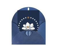 DLXW Cartes de remerciement vierges avec enveloppes invitant parents, amis, frères, sœurs, voisins, collègues, carte de vœux drapeau de l'état du Mississippi