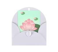 DLXW Cartes de remerciement vierges avec enveloppes invitant parents, amis, frères, sœurs, voisins, collègues, carte de vœux fleurs de lotus qui attendent de fleurir