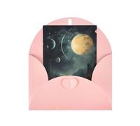 DLXW Cartes de remerciement vierges avec enveloppes invitant parents, amis, frères, sœurs, voisins, collègues, carte de vœux lune, étoiles et planètes