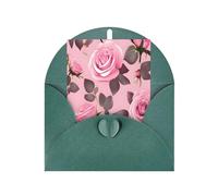 DLXW Cartes de remerciement vierges avec enveloppes invitant parents, amis, frères, sœurs, voisins, collègues, cartes de vœux jolies roses roses