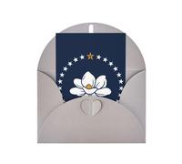 DLXW Cartes de remerciement vierges avec enveloppes invitant parents, amis, frères, sœurs, voisins, collègues, carte de vœux drapeau de l'état du Mississippi
