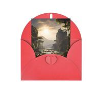 DLXW Cartes de remerciement vierges avec enveloppes invitant parents, amis, frères, sœurs, voisins, collègues, cartes de vœux montagnes et rivières