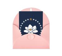 DLXW Cartes de remerciement vierges avec enveloppes invitant parents, amis, frères, sœurs, voisins, collègues, carte de vœux drapeau de l'état du Mississippi