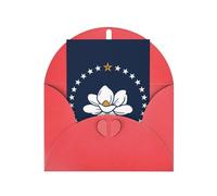DLXW Cartes de remerciement vierges avec enveloppes invitant parents, amis, frères, sœurs, voisins, collègues, carte de vœux drapeau de l'état du Mississippi
