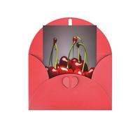 DLXW Cartes de remerciement vierges avec enveloppes invitant parents, amis, frères, sœurs, voisins, collègues, carte de vœux cerises du Chili