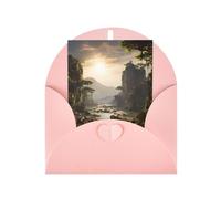DLXW Cartes de remerciement vierges avec enveloppes invitant parents, amis, frères, sœurs, voisins, collègues, cartes de vœux montagnes et rivières