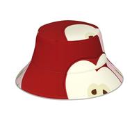 DLXW Chapeau bob réversible réfléchissant unisexe - Impression double face, protection UV, léger et respirant pour les activités de plein air, dessin animé fruits rouges
