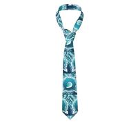 DLXW Cravate en polyester soyeux pour homme - Cravate douce, durable, infroissable avec support antidérapant - Design classique pour les affaires, les mariages et les occasions formelles Sea of Love