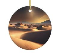 Dlxw Décorations de sapin de Noël rondes en céramique élégantes à suspendre pour hommes et femmes, souvenirs du désert du Sahara
