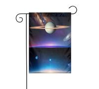 Dlxw Drapeau cosmique saturne 30,48 x 45,72 cm double face pour l'extérieur crée une décoration de jardin romantique pour la maison et l'extérieur. Améliorez le goût de votre décoration de jardin à la