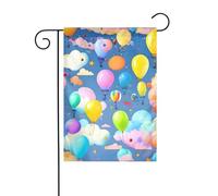 Dlxw Drapeau de ballons colorés de 30,48 x 45,72 cm double face pour créer une décoration de jardin romantique pour la maison et l'extérieur. Améliorez le goût de votre décoration de jardin, maison et