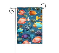 Dlxw Drapeau de poisson sous-marin récif de 30,48 x 45,72 cm double face pour créer une décoration de jardin romantique pour la maison et l'extérieur. Améliorez le goût de votre décoration de jardin à