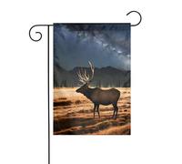 Dlxw Drapeau d'élan dans la prairie de 30,48 x 45,72 cm double face pour créer une décoration de jardin romantique pour la maison et l'extérieur. Améliorez le goût de votre décoration de jardin
