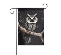 Dlxw Drapeau hibou de nuit 30,48 x 45,72 cm double face pour créer une décoration de jardin romantique pour la maison et l'extérieur. Améliorez le goût de votre décoration de jardin à la maison et à