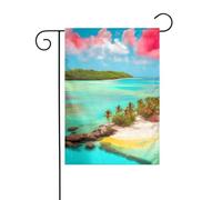 Dlxw Drapeau paysage des Caraïbes 30,48 x 45,72 cm double face pour créer une décoration de jardin romantique pour la maison et l'extérieur. Améliorez le goût de votre décoration de jardin, maison et