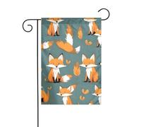 Dlxw Drapeau renard jaune de 30,48 x 45,72 cm double face pour créer une décoration de jardin romantique pour la maison et l'extérieur. Améliorez le goût de votre décoration de jardin, maison et