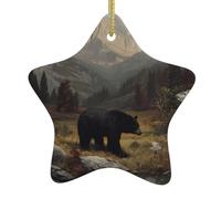 DLXW en céramique à suspendre en forme d'arbre de Noël avec motif ours noir dans la vallée pour maisons, centres commerciaux, supermarchés et magasins