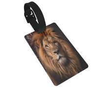Dlxw Étiquettes à bagages en PVC pour sacs de voyage et étiquettes d'identification de bagages. Les essentiels de voyage se démarquent lors de vos voyages ! The Lion's Gaze