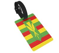 Dlxw Étiquettes à bagages en PVC pour sacs de voyage et étiquettes d'identification de bagages. Les essentiels de voyage se démarquent lors de vos voyages ! Drapeau hawaïen natif