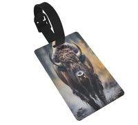 Dlxw Étiquettes de bagage en PVC pour sacs de voyage et étiquettes d'identification de bagages. Démarquez-vous lors de vos voyages ! Bison d'Amérique du Nord
