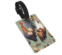 Dlxw Étiquettes de bagage en PVC pour sacs de voyage et étiquettes d'identification de bagages. Les essentiels de voyage se démarquent lors de vos voyages ! Coq et poulet
