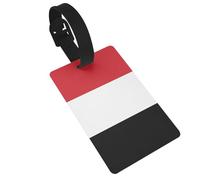 Dlxw Identifiant de bagage en PVC durable avec sangle détachable - Design compact, panneau d'informations personnelles, idéal pour les voyages et un usage quotidien Drapeau du Yémen