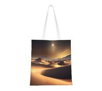 DLXW Joli sac fourre-tout léger et durable en toile de polyester recyclée, sac fourre-tout, sac d'épicerie de cuisine, portable multifonctionnel. Sac de courses du désert du Sahara