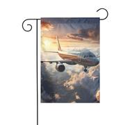 Dlxw Les avions sont en train de monter le drapeau de 30,48 x 45,72 cm double face crée une atmosphère romantique de décoration de jardin à la maison et à l'extérieur. Améliorez le goût de votre