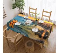 DLXW Nappe rectangulaire imperméable en polyester Motif coucher de soleil à Barcelone 137 x 183 cm