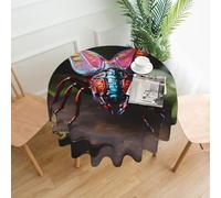 DLXW Nappe ronde en polyester imperméable de 152,4 cm - Idéale pour la décoration d'intérieur/extérieur, banquets, cafés, pique-niques et autres insectes étranges