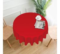 DLXW Nappe ronde en polyester imperméable de 152,4 cm - Idéale pour la décoration intérieure et extérieure, banquets, cafés, pique-niques et plus encore. Couleur unie rouge