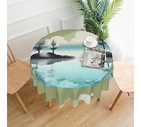 DLXW Nappe ronde en polyester imperméable de 152,4 cm - Idéale pour la décoration intérieure et extérieure, banquets, cafés, pique-niques et autres lacs tranquilles
