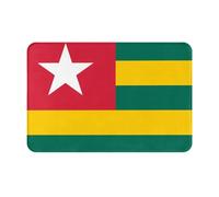DLXW Paillasson antidérapant en flanelle épaisse - Multi-usage - Pour intérieur et extérieur - Pour porte d'entrée, cuisine, salle de bain - Durable et facile à nettoyer - Drapeau du Togo
