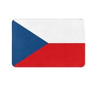 DLXW Paillasson antidérapant en flanelle épaisse - Multi-usage - Pour porte d'entrée, cuisine, salle de bain - Durable et facile à nettoyer - Drapeau de la République tchèque