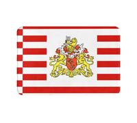 DLXW Paillasson antidérapant en flanelle épaisse - Multi-usage pour porte d'entrée, cuisine, salle de bain, durable et facile à nettoyer Drapeau du Sénat de Brême
