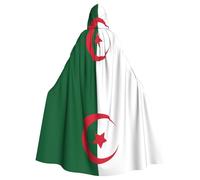 DLXW Renaissance adulte cape à capuche polyester cape victorienne capelle médiévale hobbit halloween costume drapeau de l'Algérie
