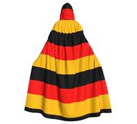 DLXW Renaissance adulte cape à capuche polyester cape victorienne capelle médiévale hobbit halloween costume allemagne drapeau