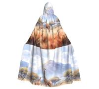 DLXW Renaissance adulte cape à capuche polyester cape victorienne capelle médiévale hobbit halloween costume savane africaine girafe