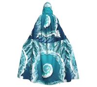 DLXW Renaissance adulte cape à capuche polyester cape victorienne capelle médiévale hobbit Halloween costume mer d'amour