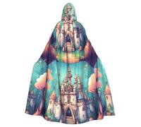 DLXW Renaissance adulte cape à capuche polyester cape victorienne capelle médiévale hobbit Halloween costume château classique