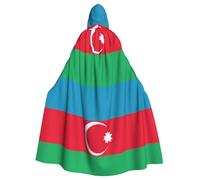 DLXW Renaissance adulte cape à capuche polyester cape victorienne capelle médiévale hobbit Halloween costume drapeau de l'Azerbaïdjan