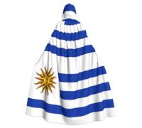 DLXW Renaissance adulte cape à capuche polyester cape victorienne capelle médiévale hobbit halloween costume drapeau de l'uruguay