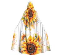 DLXW Renaissance adulte cape à capuche polyester cape victorienne capelle médiévale hobbit Halloween costume jaune tournesol à l'huile