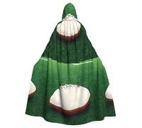 DLXW Renaissance adulte cape à capuche polyester cape victorienne capelle médiévale hobbit halloween costume blanc rugby ball