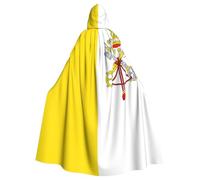 DLXW Renaissance adulte cape à capuche polyester cape victorienne capelle médiévale hobbit Halloween costume drapeau du Vatican